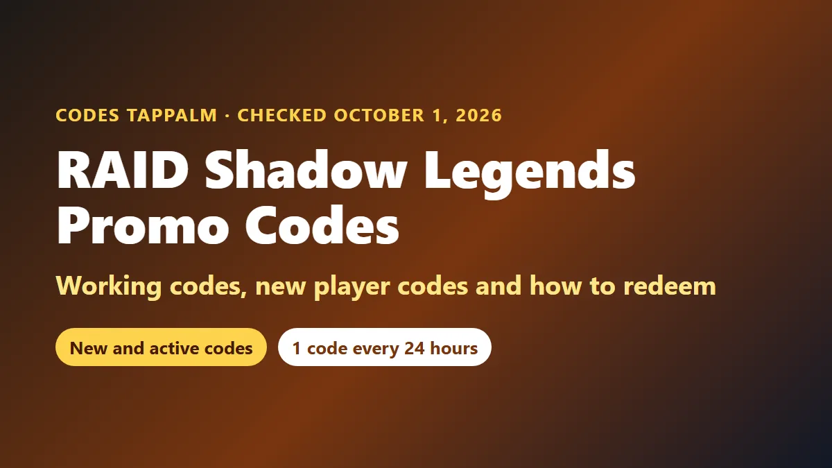 RAID Shadow Legends promo codes: working codes, new player codes and how to redeem