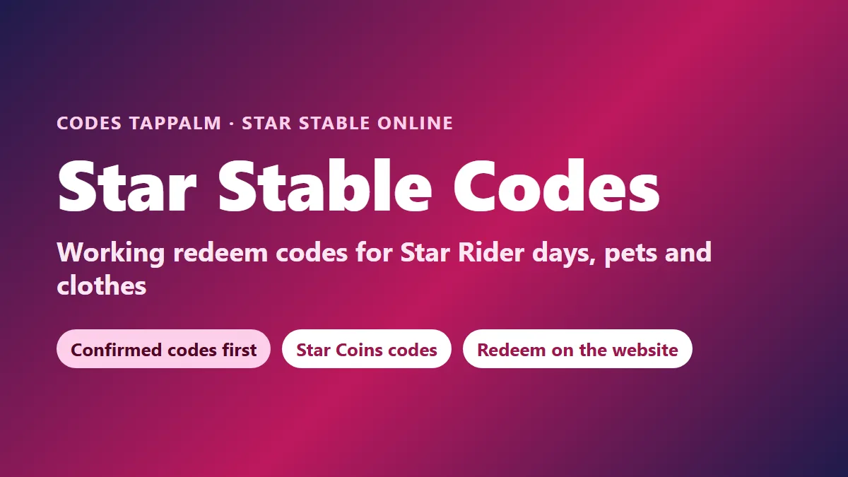 Star Stable codes: working Star Stable Online redeem codes for Star Rider days, pets and clothes