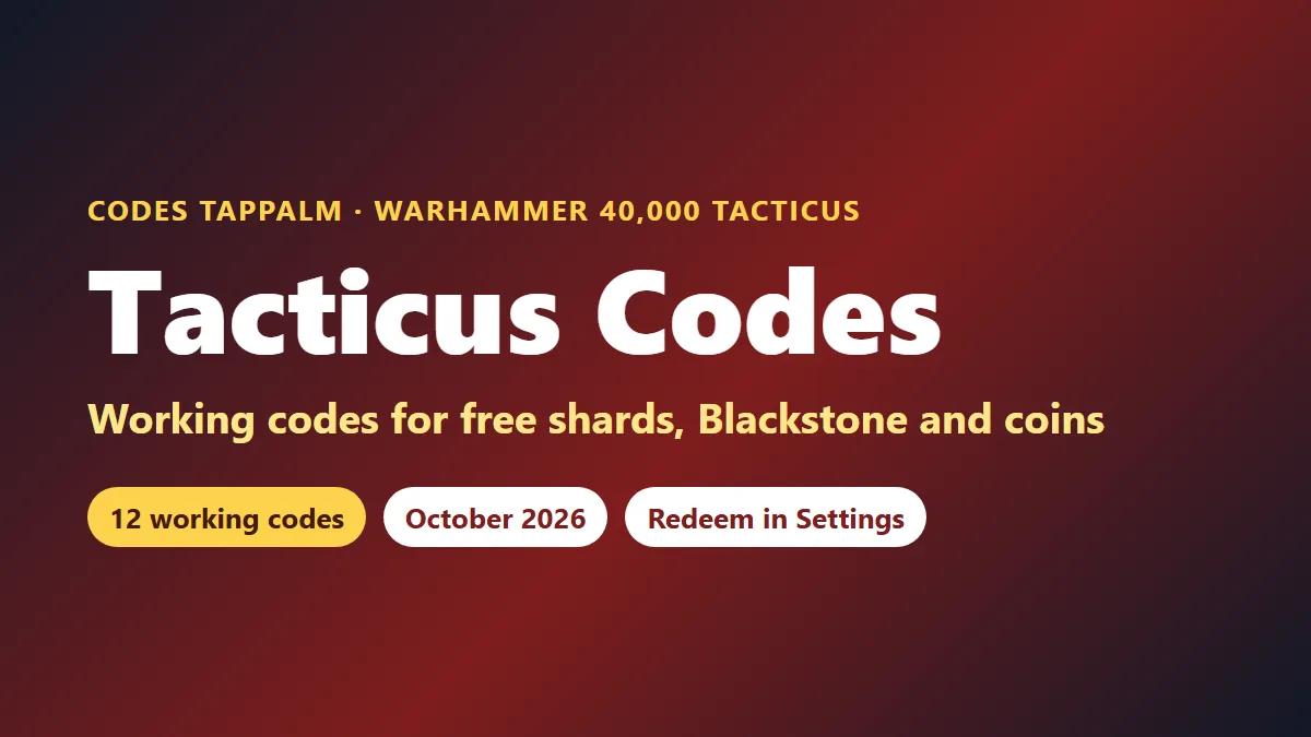 Tacticus codes: working Warhammer 40K Tacticus codes for free shards, Blackstone and coins